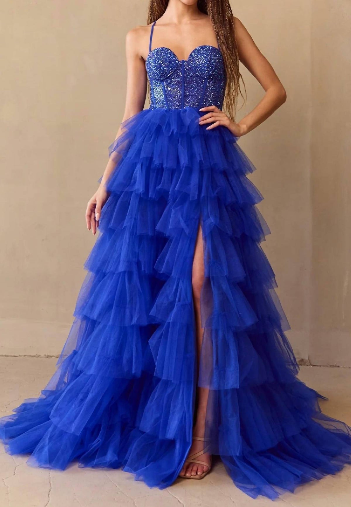 Amelia Couture - Ruffled Long Prom Ball Gown