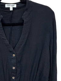 Carole Christian Women's Crinkle Long Sleeve Mini Dress in black - women's dress - detail view