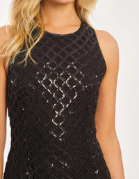 Caballero - Jovana Openwork Sequin Mini Dress
