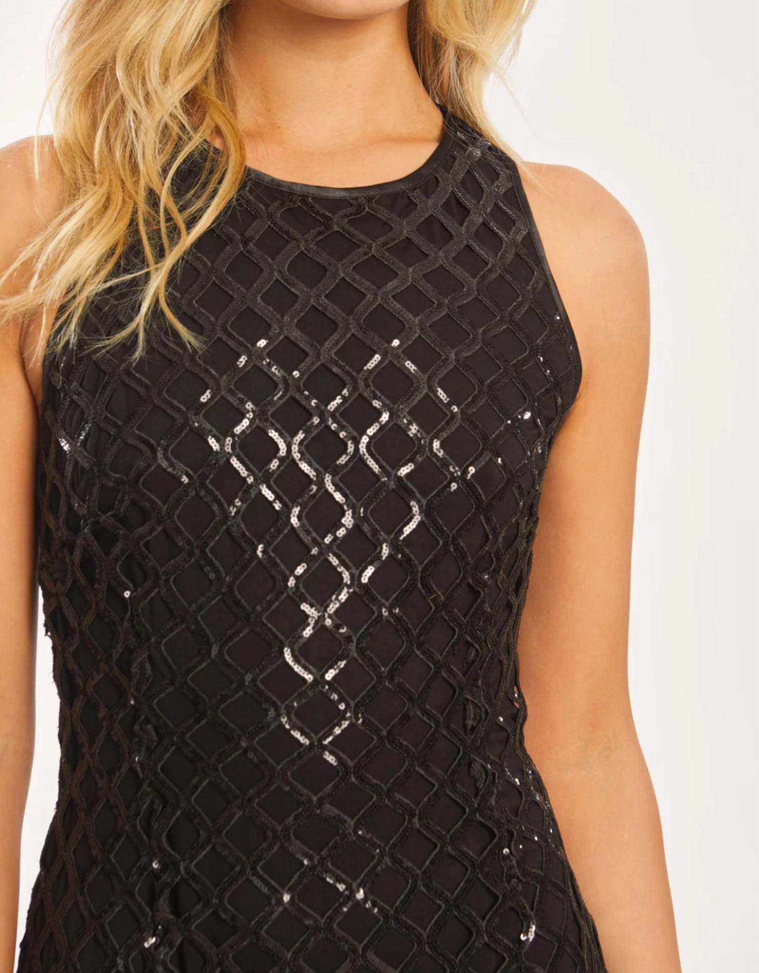 Caballero - Jovana Openwork Sequin Mini Dress