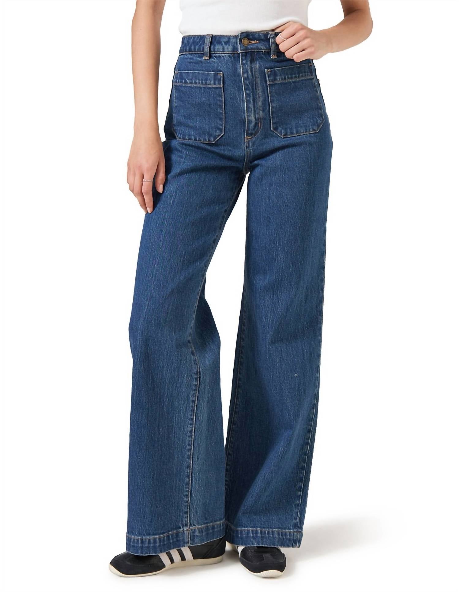 ROLLA'S Sailor Wide Leg Jeans in eco ruby blue - women's jeans