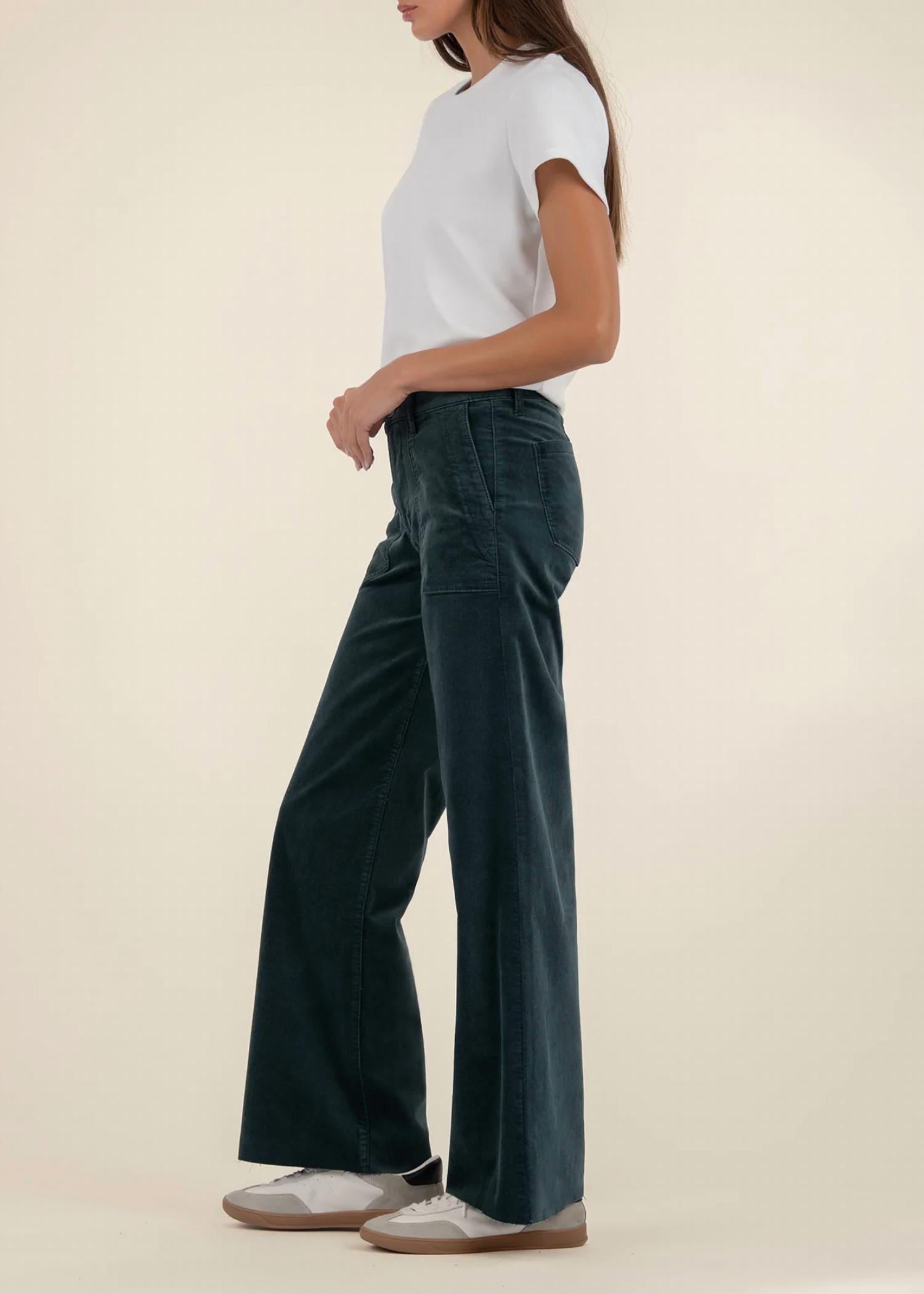 Kut From The Kloth - Meg Velveteen High Rise Wide Leg Pants