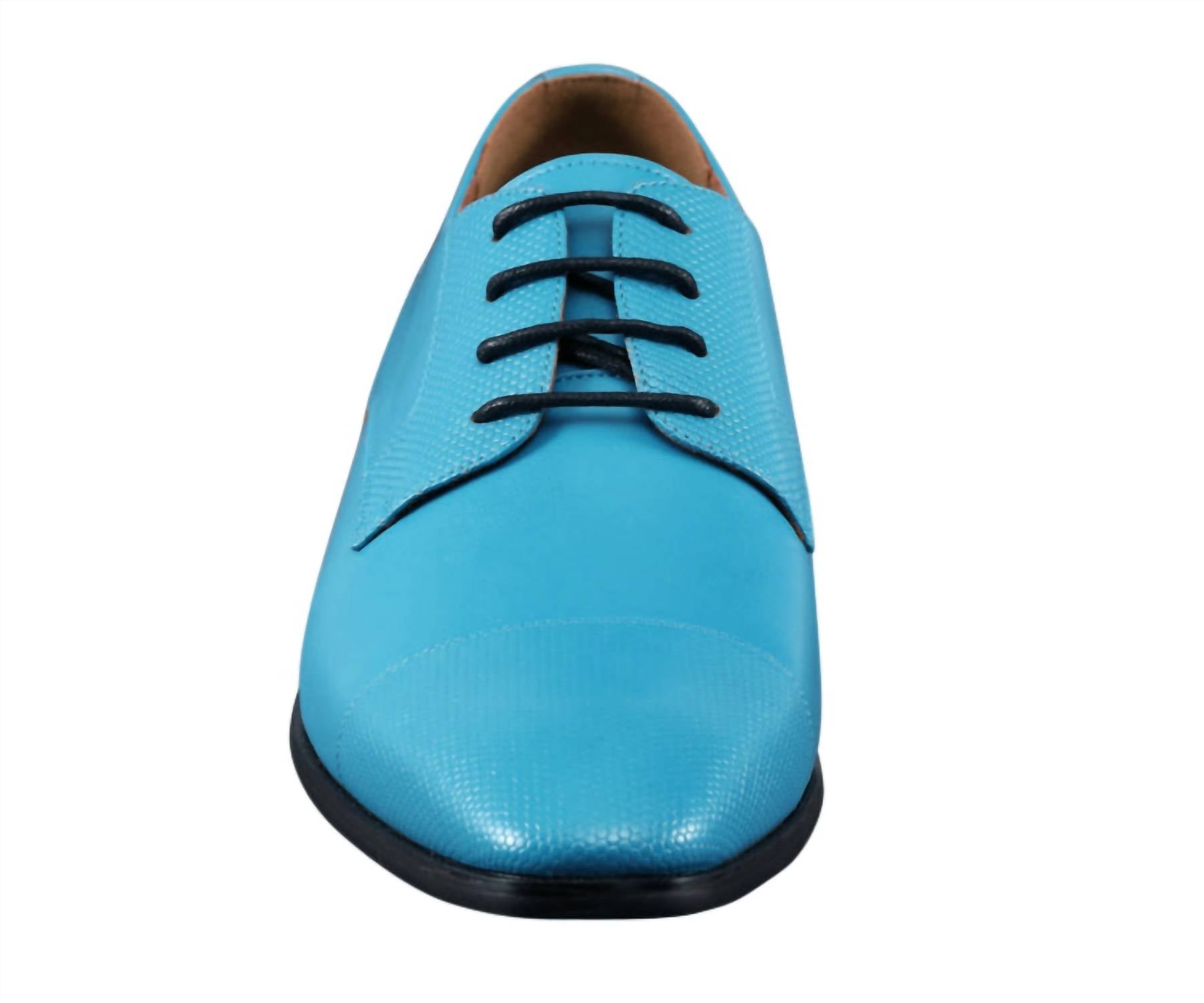 Amali Men's Russo Oxford Shoes in teal - men's shoe - detail view