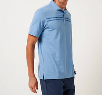 TravisMathew Sunbeam Chest Stripe Polo in pacific coast - men's shirt - detail view