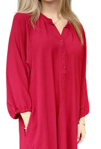 Vanilla Monkey Fresca Midi Dress in crimson - women's dress - alternate view