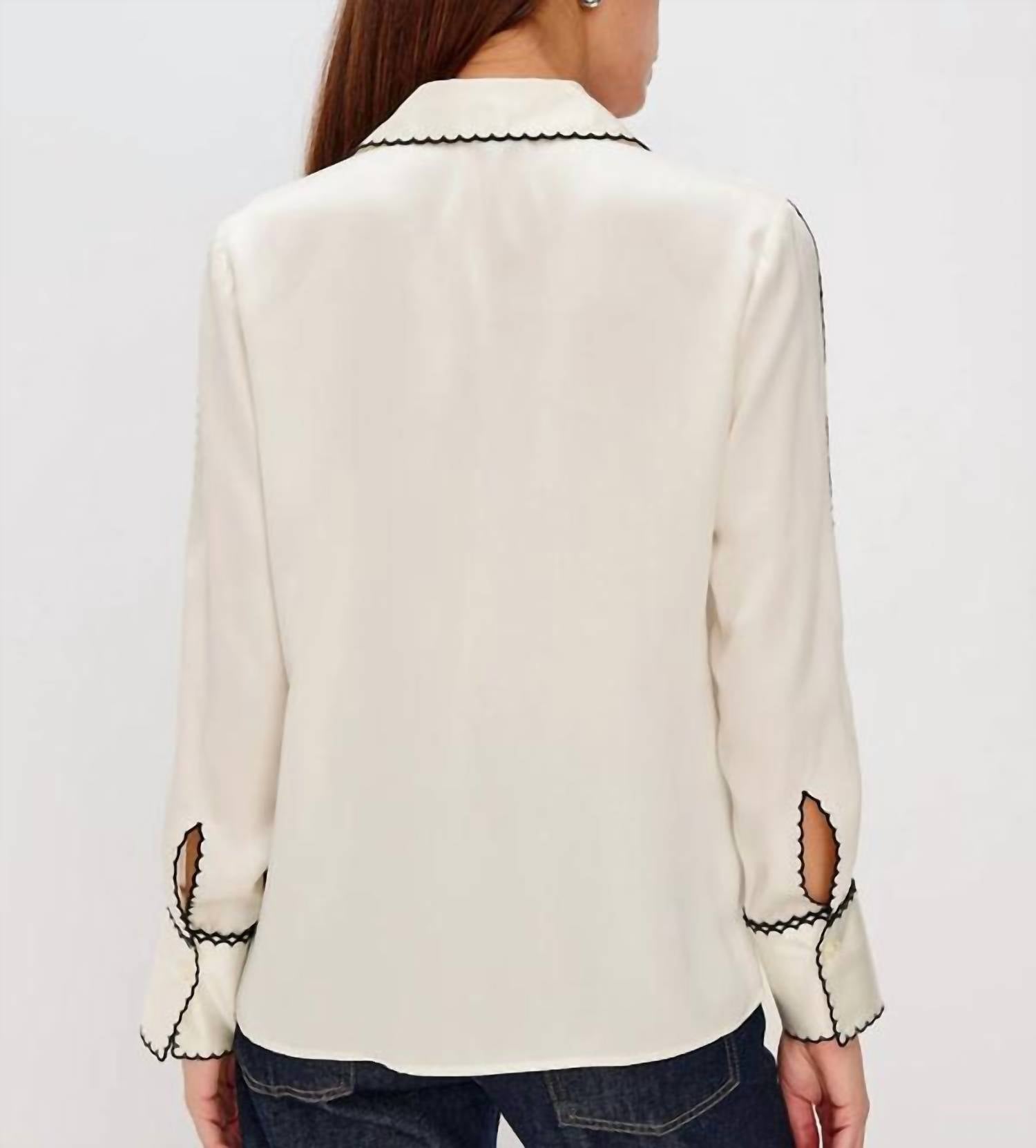 Rails Aloise Blouse in ivory - women's blouse - detail view
