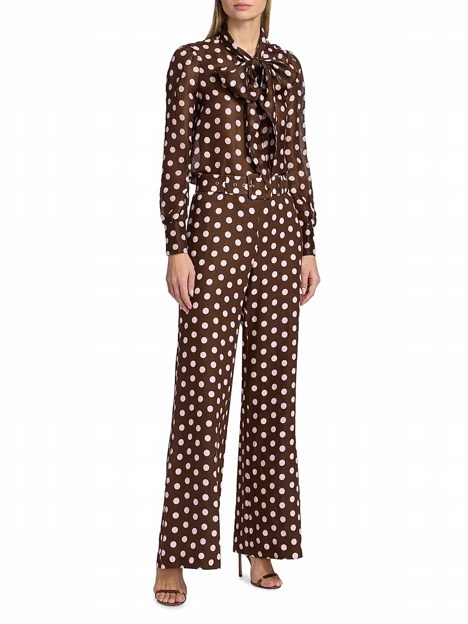 Cara Cara - Chili Polka Dot Linen-silk Shirt