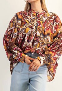 ee:some Ruby & Amber Print Top in multicolor - women's blouse - view 6