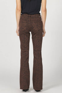 DEAR JOHN DENIM Jaxtyn Bootcut Jeans in brown leopard - women's jeans - detail view