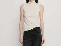 Enza Costa - Cashmere Jersey Sleeveless Turtleneck Top