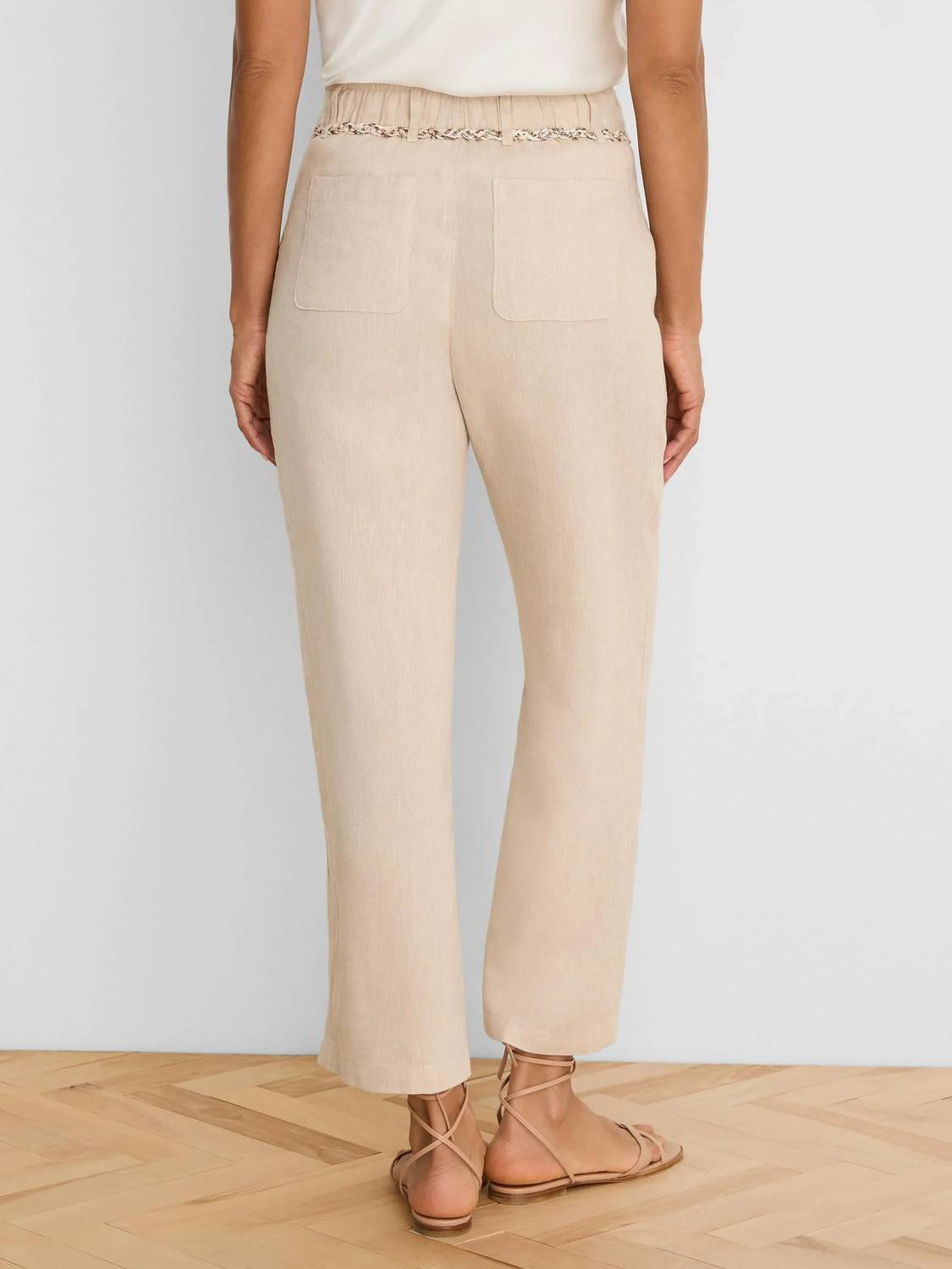 Nic + Zoe - Eliot Wide Leg Rumba Linen Belted Crop Pants