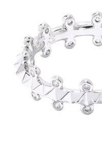 Kendra Scott Women's Jada Band Ring in silver white crystal - women's jewelry - detail view