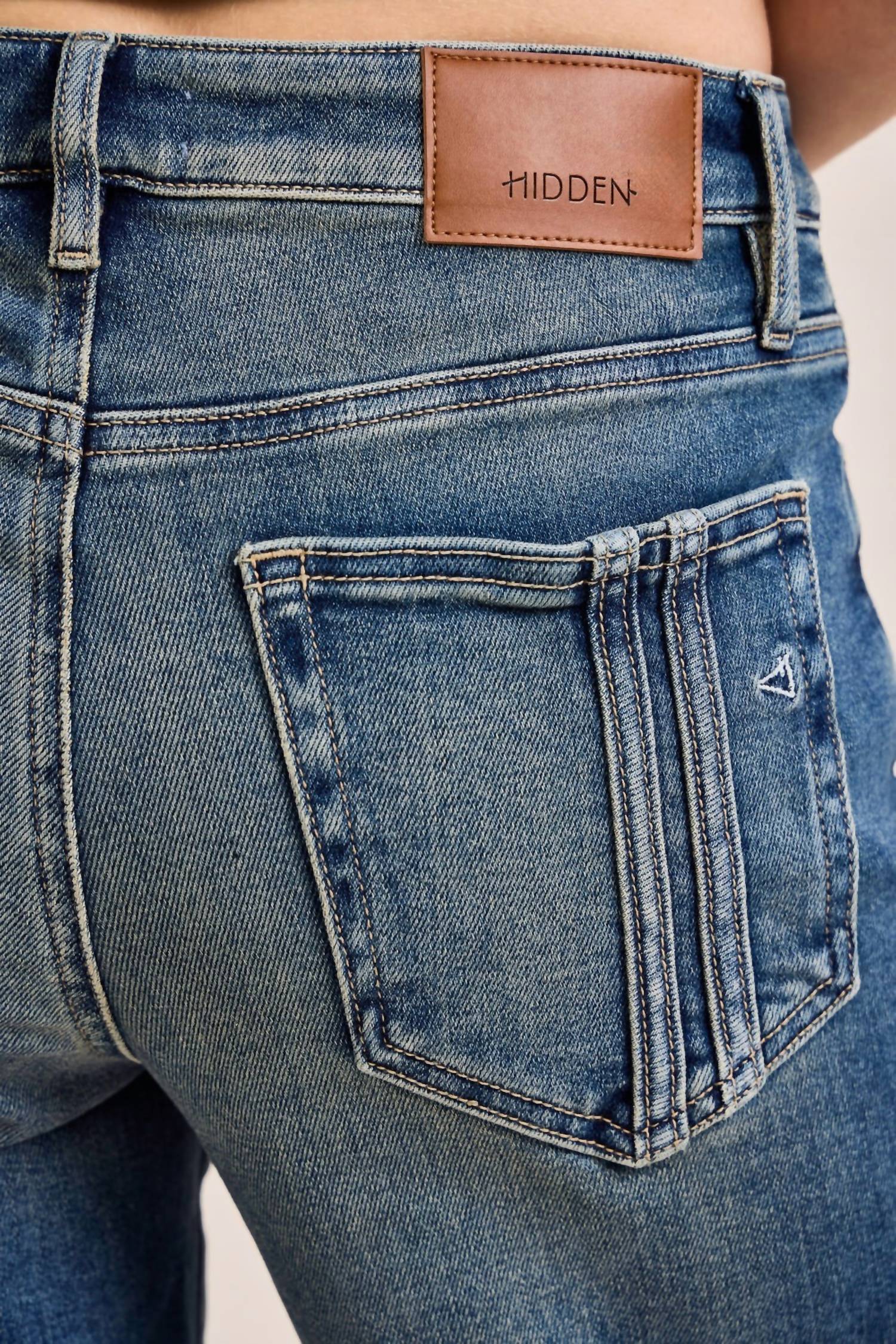 Hidden - Ella Mid-rise Classic Straight Jeans With Side Strips