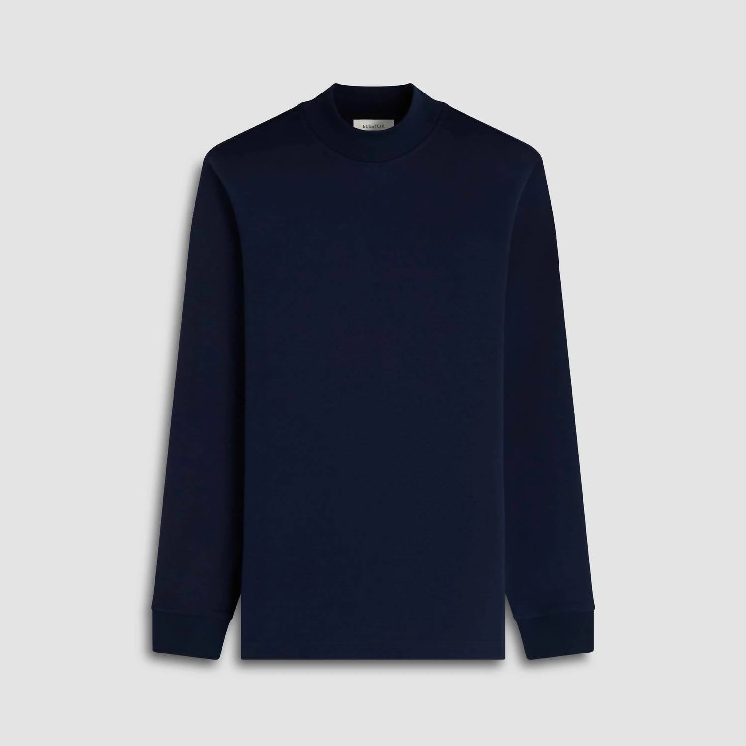 Bugatchi Uomo - Long Sleeve Mock Neck Cotton T-shirt