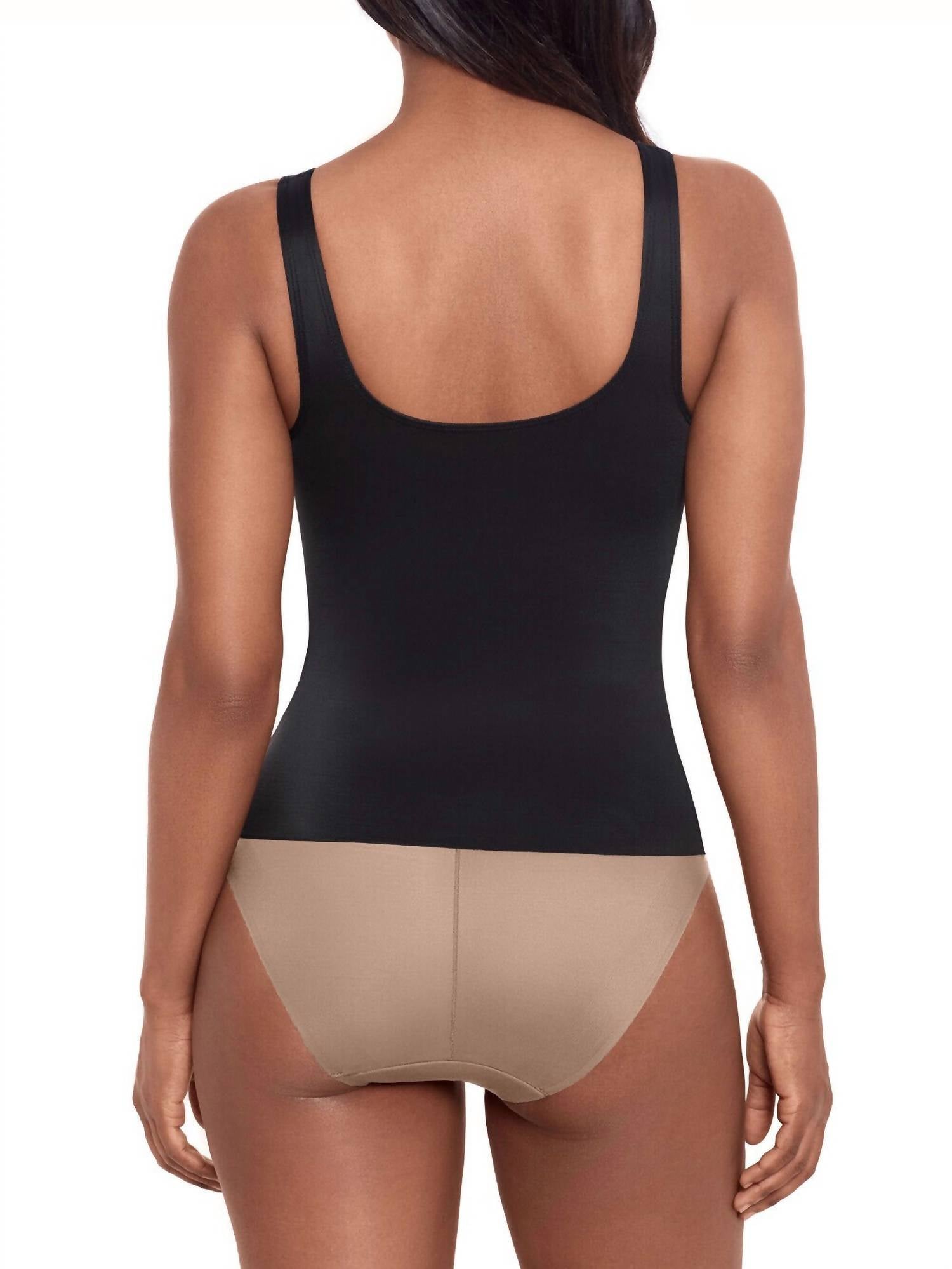 Miraclesuit Comfy Curves Shaping Tank Top in black - women's tank top - detail view
