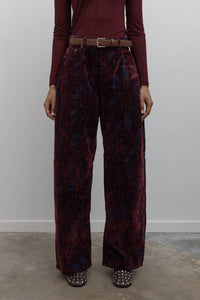 Papermoon - Distressed Velvet Wide Leg Jeans