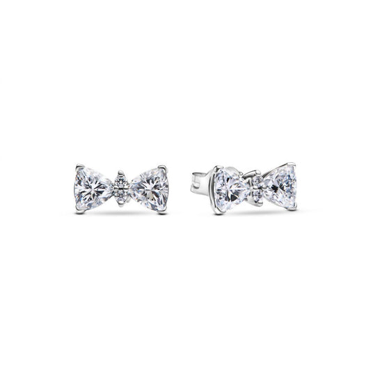 Pandora - Women's Sparkling Bow Stud Earrings
