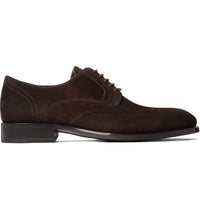 Brioni Men's Suede Brogue Derby Shoes in brown - men's shoe