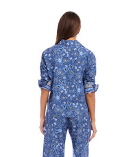 Karen Kane - Ruched Sleeve Border Print Shirt