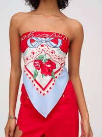 For Love & Lemons - I Love You Scarf Top