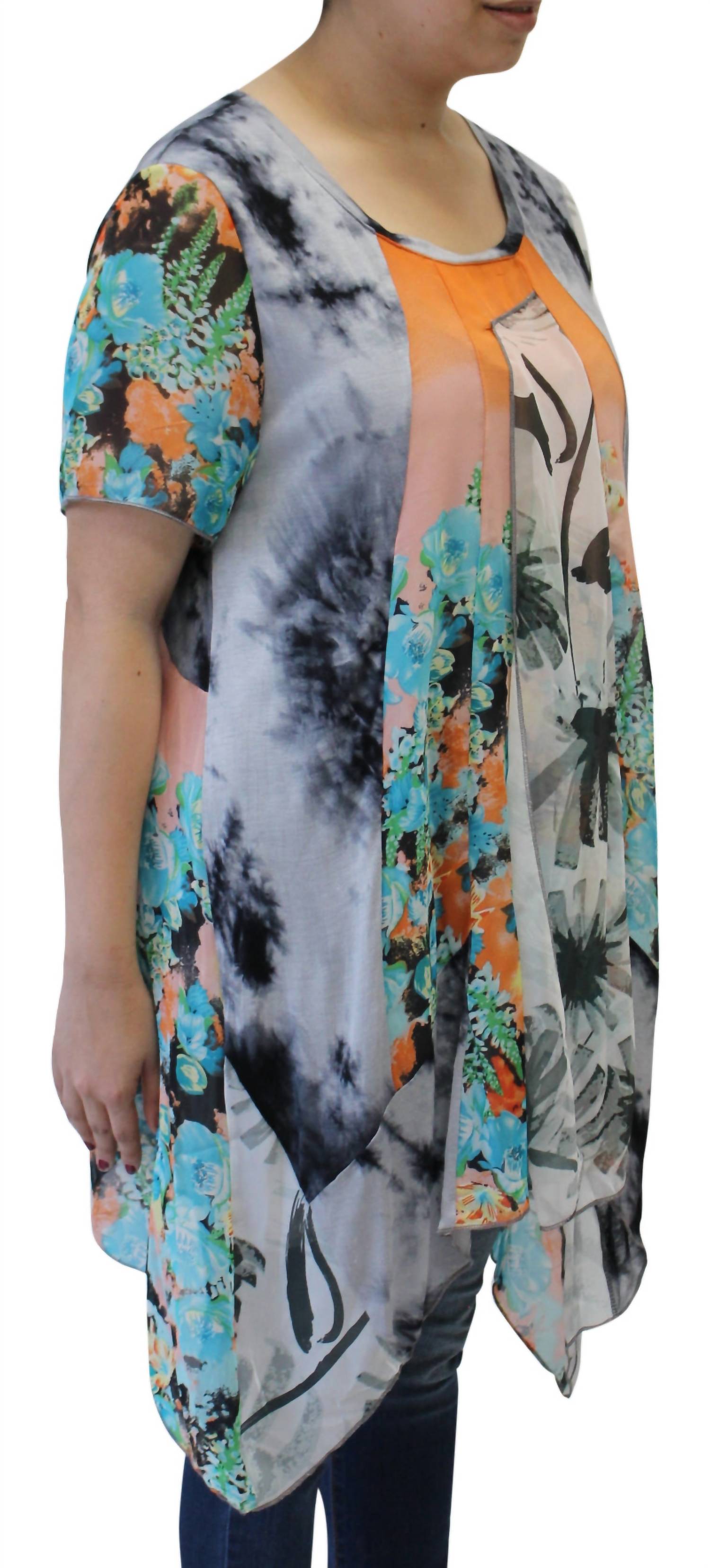 Lv Collection - Patchwork Long Tunic Top