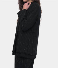 Baci - Striped Buttoned Long Sleeve Jacket