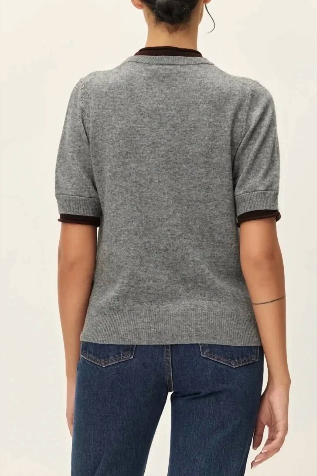Elodie The Label - Sloane Contrast Crew Neck Sweater