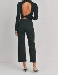 Just Black Denim - High Rise Wide Leg Utility Pocket Jean