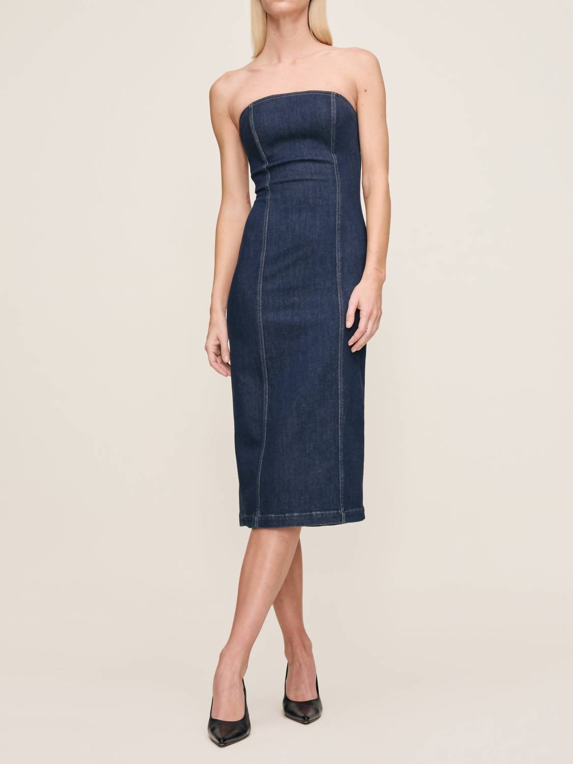 DL1961 - Women's Esme Strapless Dress in blue - women's dress