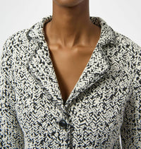Joseph Ribkoff Abstract Jacquard Blazer Jacket in off white black - women's jacket - view 4