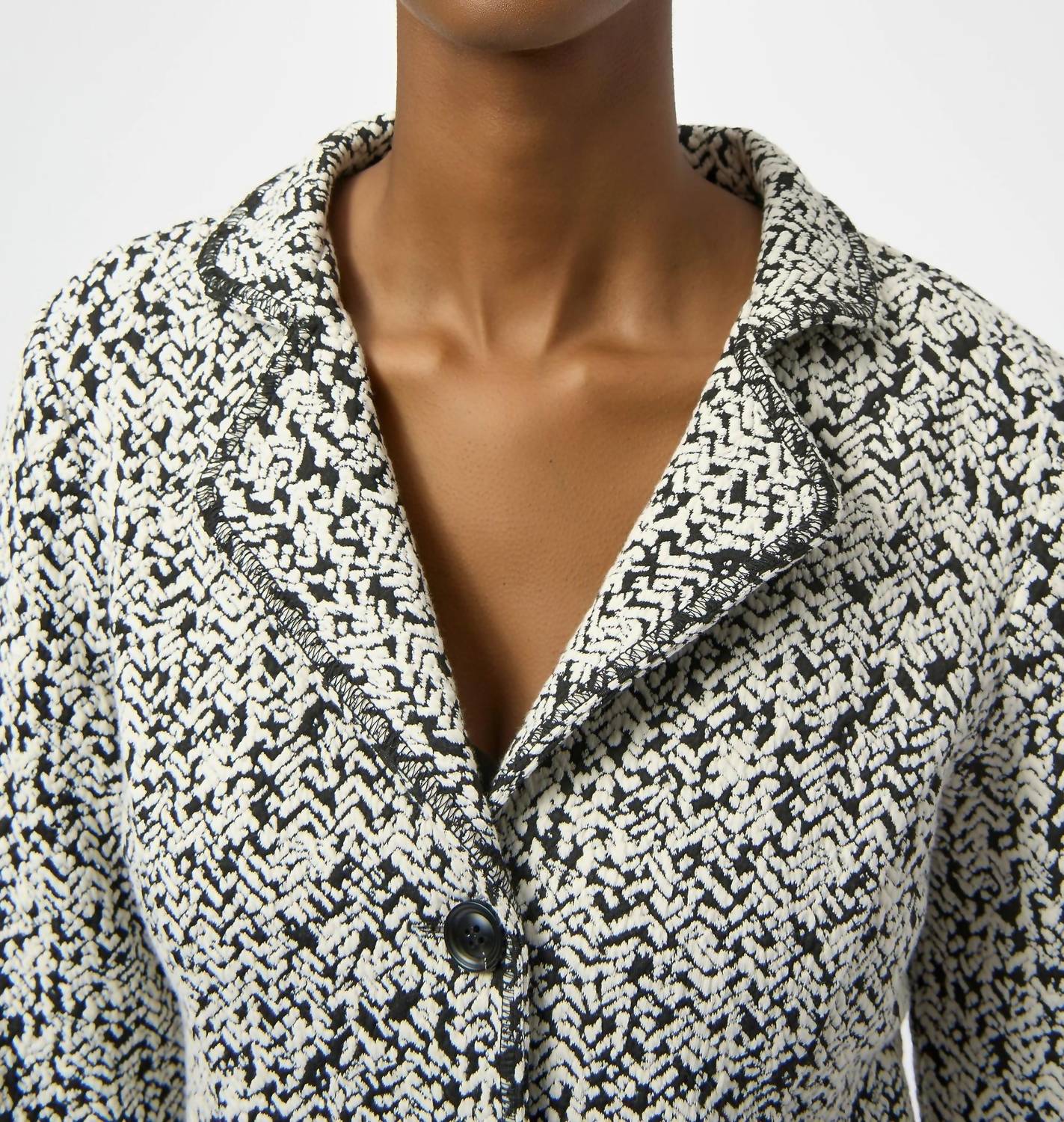 Joseph Ribkoff Abstract Jacquard Blazer Jacket in off white black - women's jacket - view 4