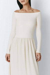 Rue Sophie - Rosette Off Shoulder Dress