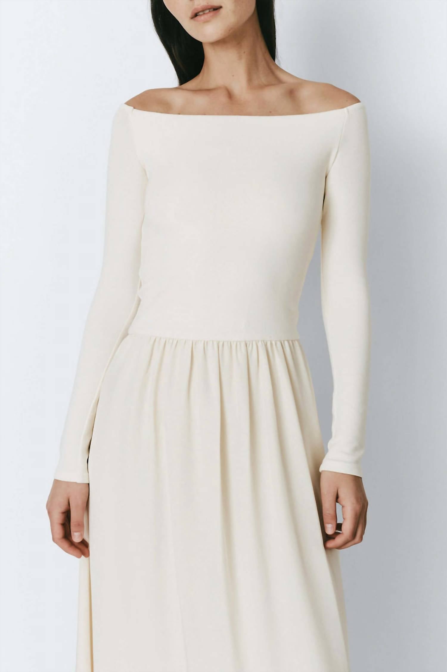Rue Sophie - Rosette Off Shoulder Dress