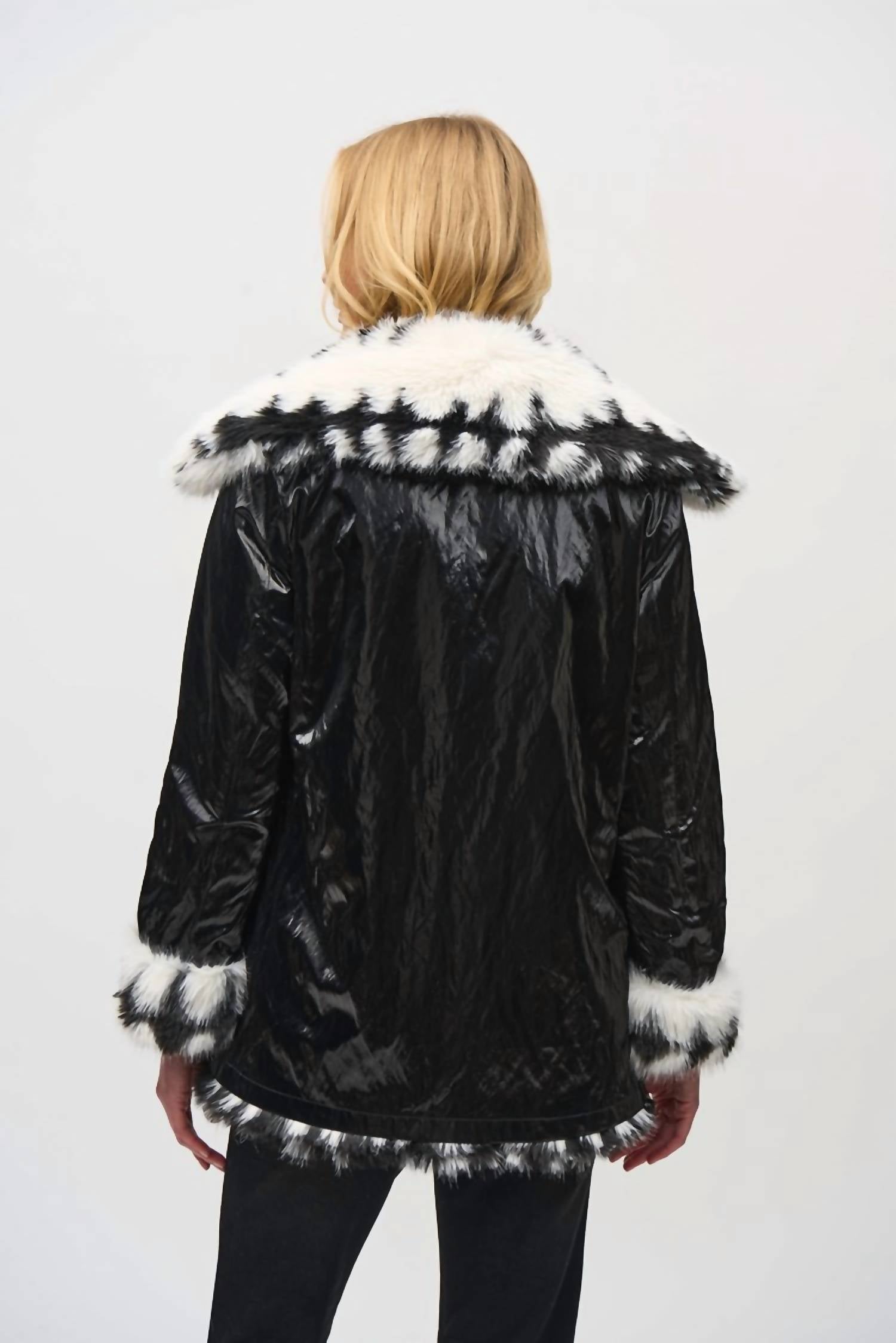 Joseph Ribkoff - Reversible Faux Fur Coat