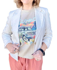 be cool Cropped Linen Blazer in natural - women's jacket