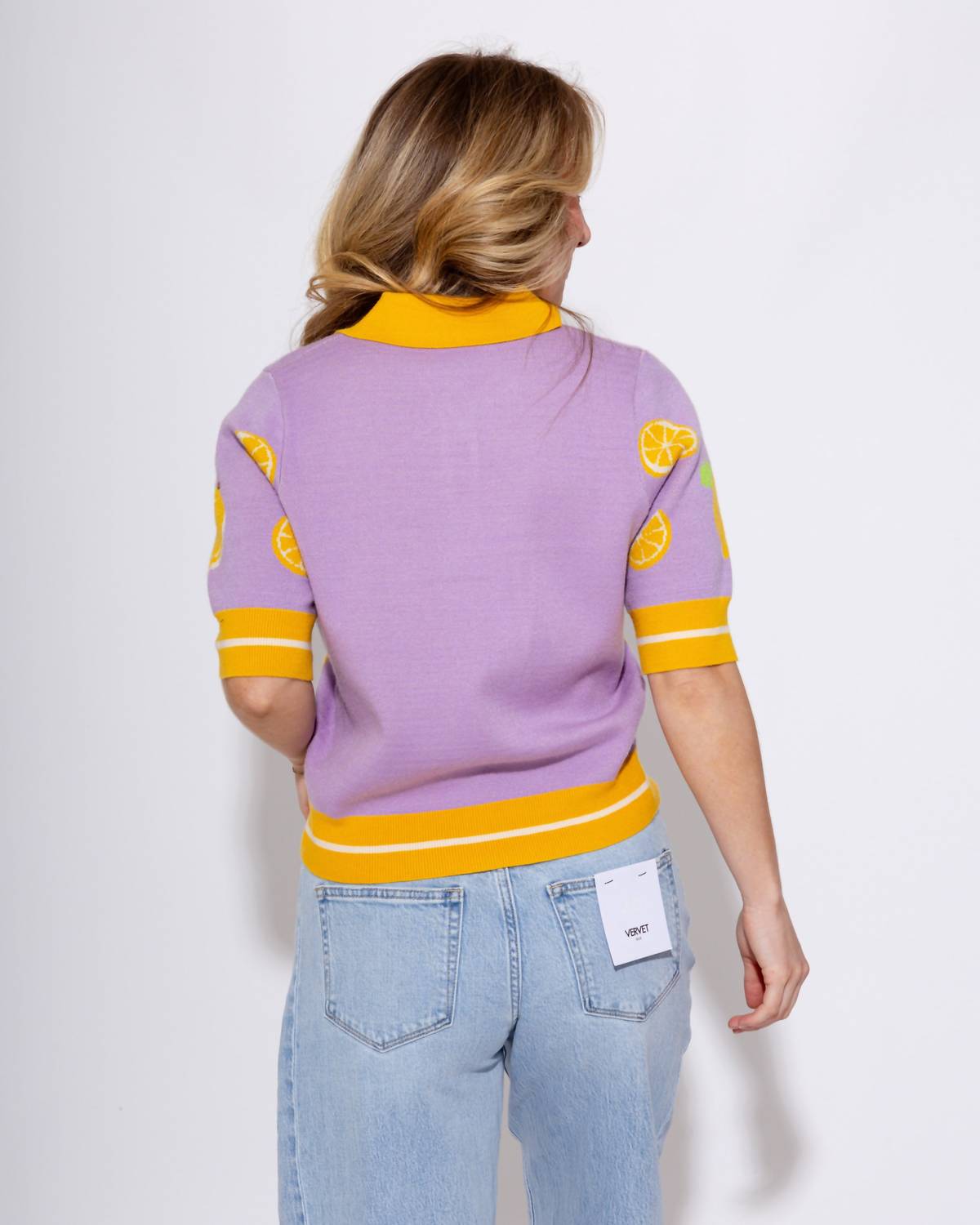 THML Lemon Drop Sweater Top in purple - women's long sleeve top - view 5