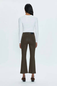 PISTOLA Lennon High Rise Bootcut Jeans With Slit in coated palm - women's jeans - detail view