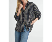 Fun 2 Fun - Kennie Striped Button Down Blouse