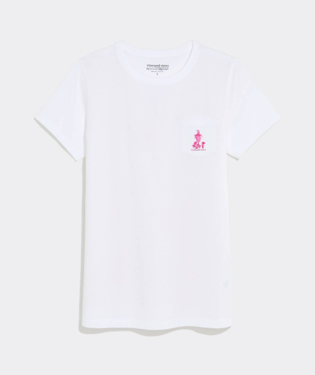 vineyard vines Women's Kentucky Derby Run For The Roses Scenic Short Sleeve Pocket Tee in white - women's t-shirt