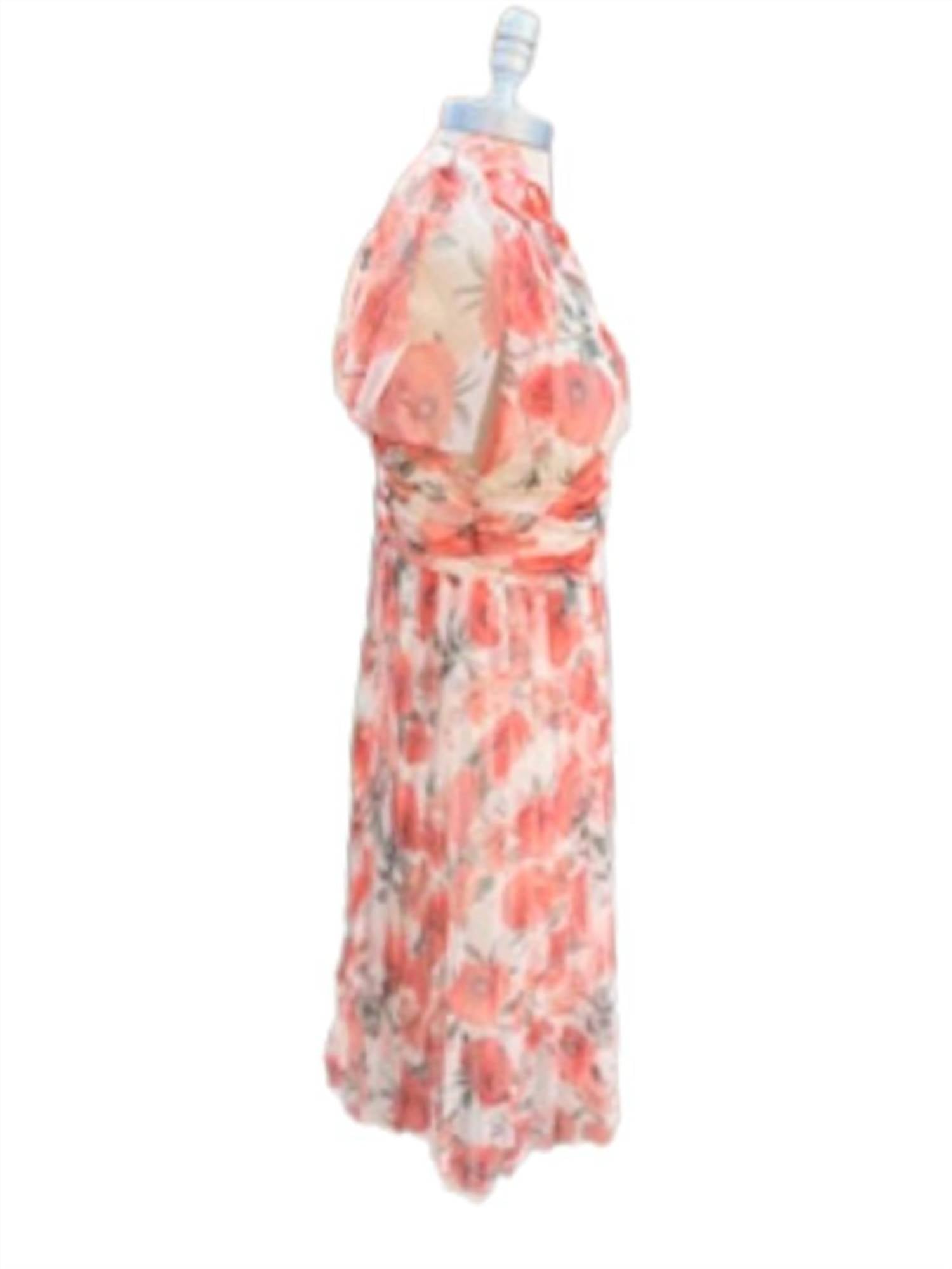 Giorgia & Johns - Women's Floral Sleeveless Dress With Bow On Shoulder
