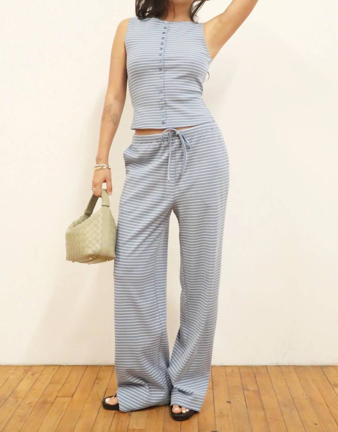 Bailey Rose - The Dylan Stripe Knit Wide Leg Pant