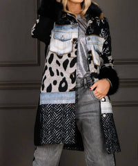 Adore Women's Mix Media Jacket in black gray 1 - women's jacket
