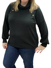 White Birch - Cowlneck Faux Button Sweater