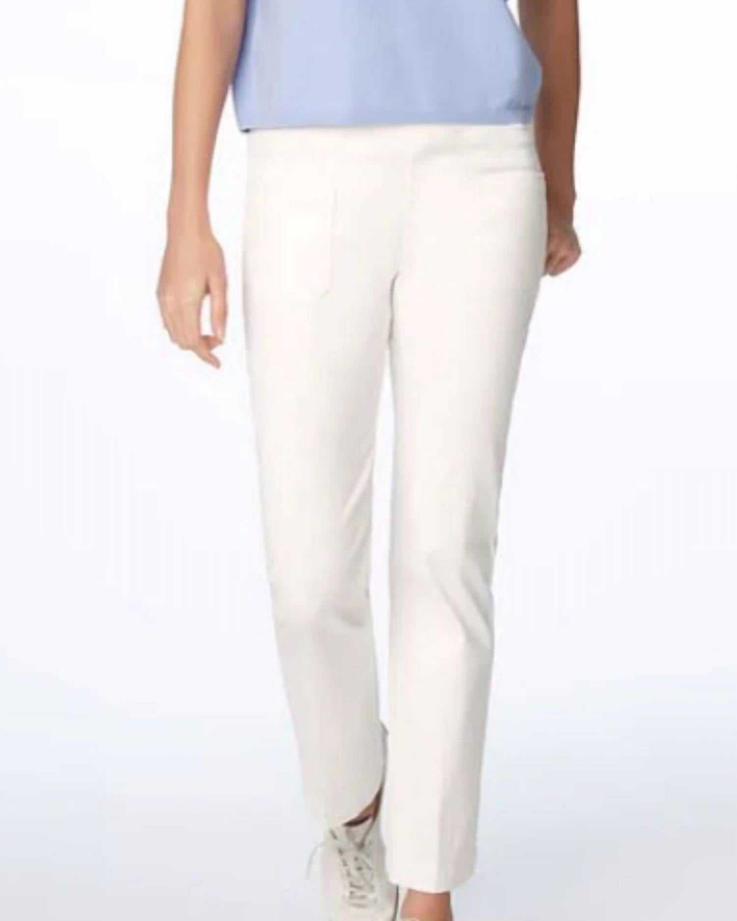 Elliott Lauren Lauren Pull On Pant With Patch Pockets in white - women's pants - detail view