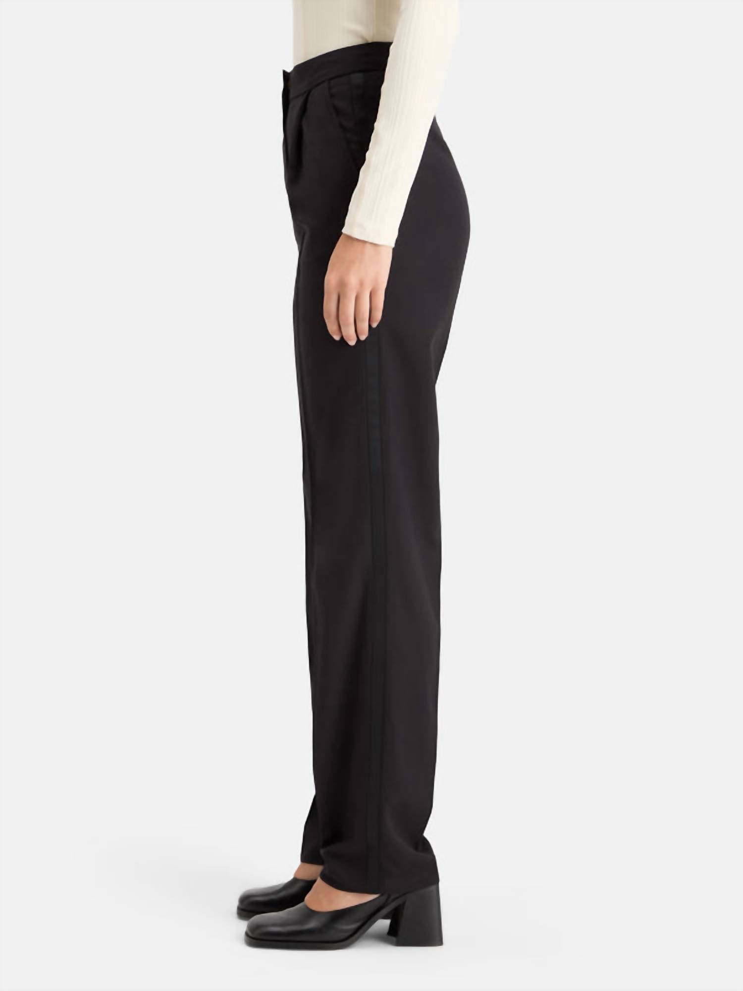 SCOTCH & SODA Robyn Tuxedo Pant in evening black - women's pants - alternate view
