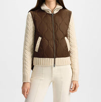 Veronica Beard - Patra Knit-sleeve Quilted Jacket