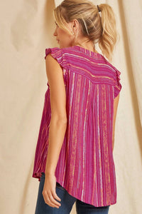 Andree By Unit - Flutter Sleeve Embroidered Top