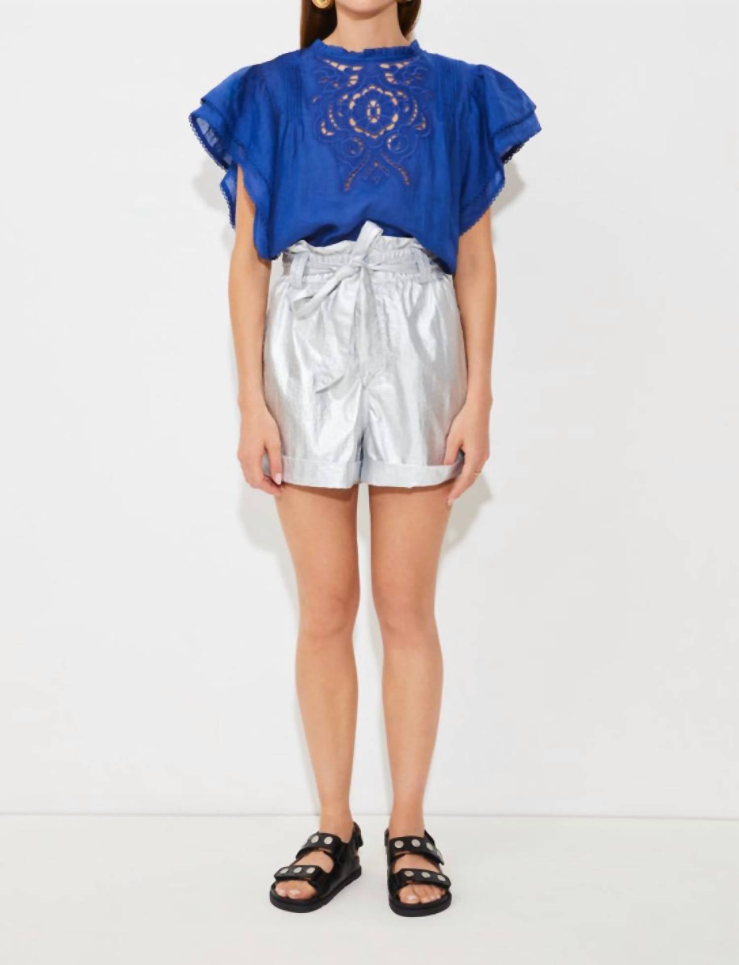 Suncoo Women's Benasi Shorts in grey - women's shorts - detail view