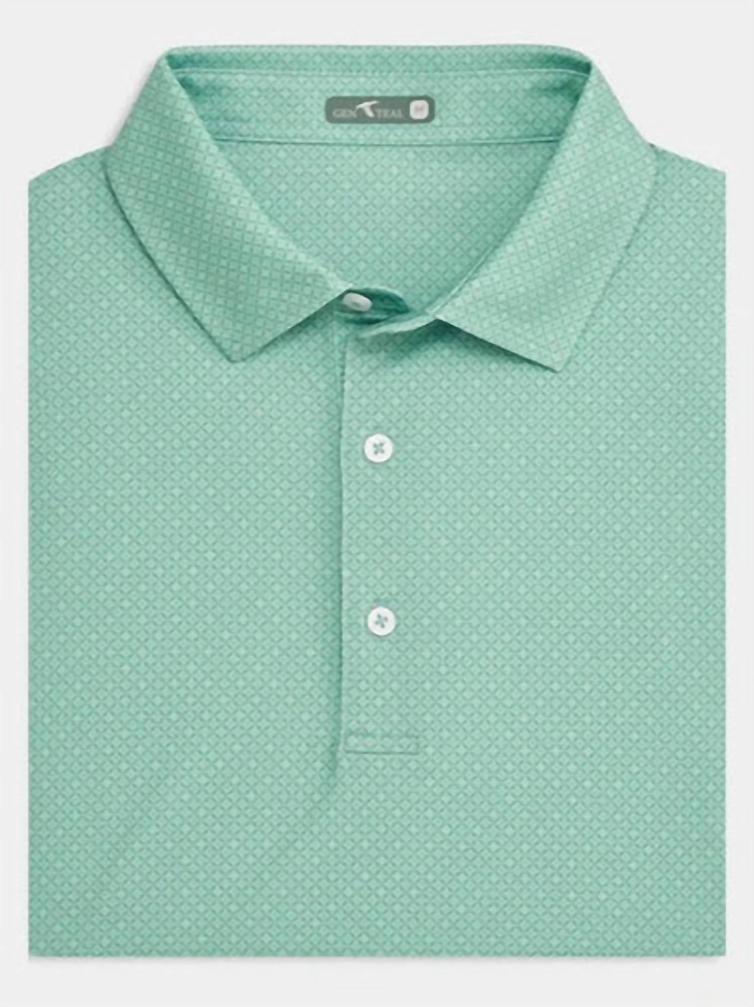 Genteal - Men's Printed Performance Short Sleeve Polo