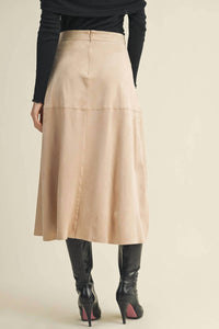 Mustard Seed - Drawstring Suede A Line Skirt